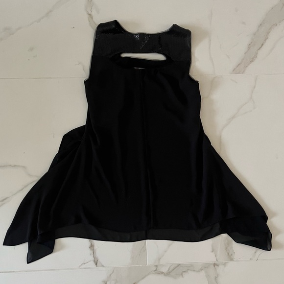 Bcbgmaxazria black blouse asymmetrical with sequins XS - Picture 3 of 6
